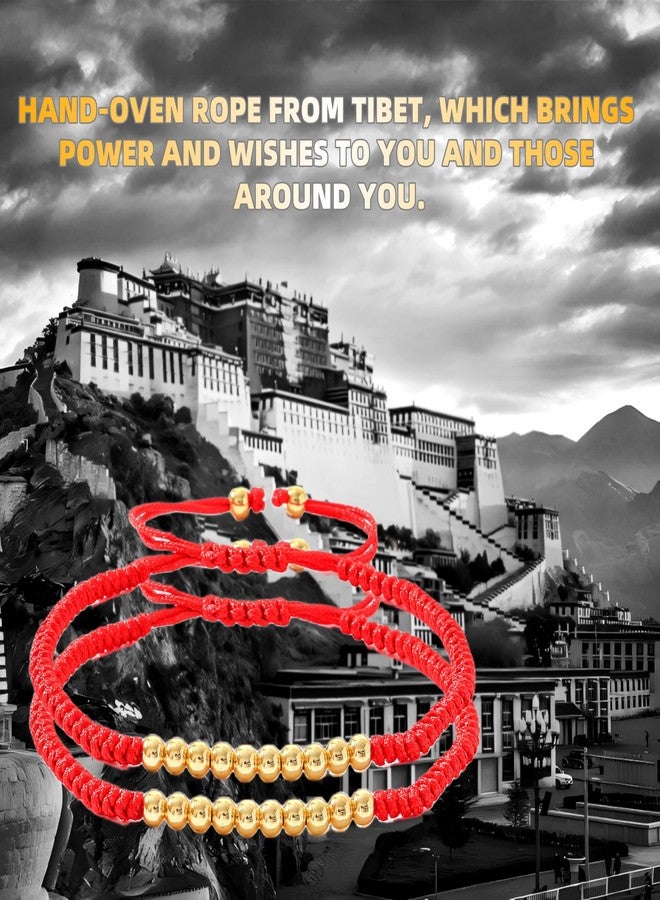 OopsifyMe 2PCS Handmade Bracelet Protection Gifts, String Adjustable Amulet Bracelet, Powerful Bracelet for Good Luck, Red Braided Bracelet for Women Mom Mother Daughter Couples Sisters Friends - Image 2